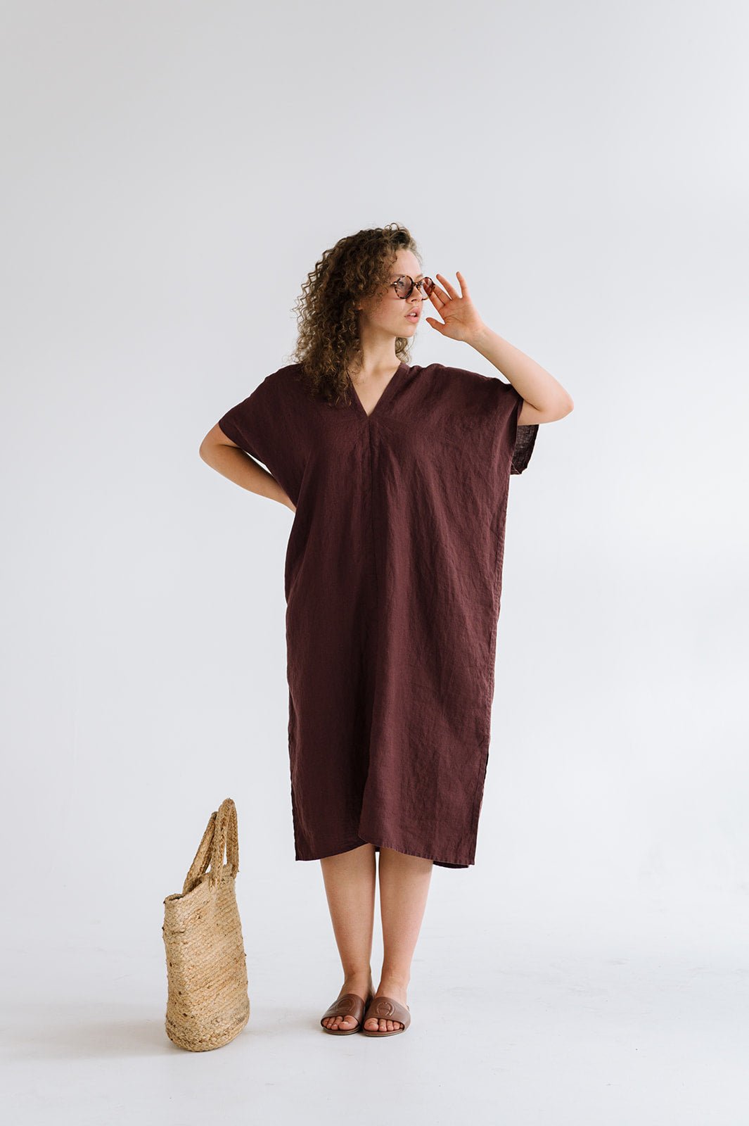 CHIARA long beach dress cream - MOO Linen Shop