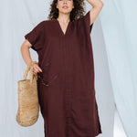 CHIARA long beach dress cream - MOO Linen Shop