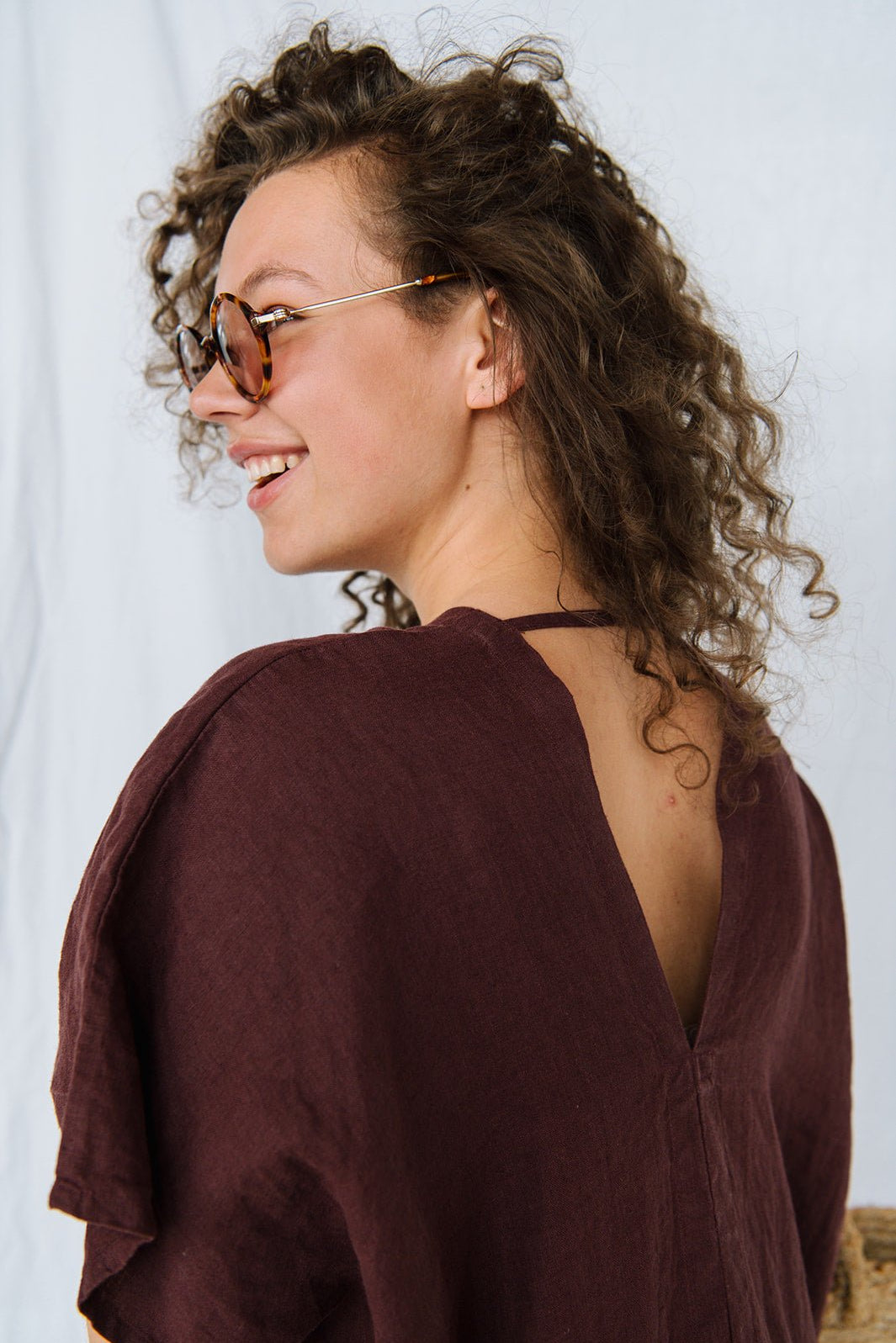 CHIARA long beach dress cream - MOO Linen Shop