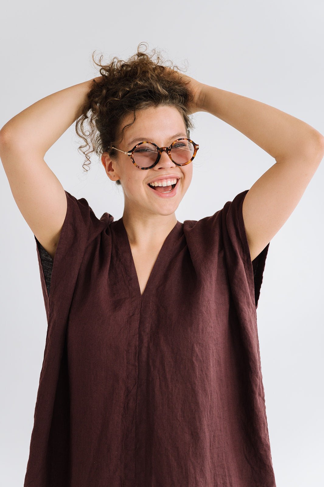 CHIARA long beach dress cream - MOO Linen Shop