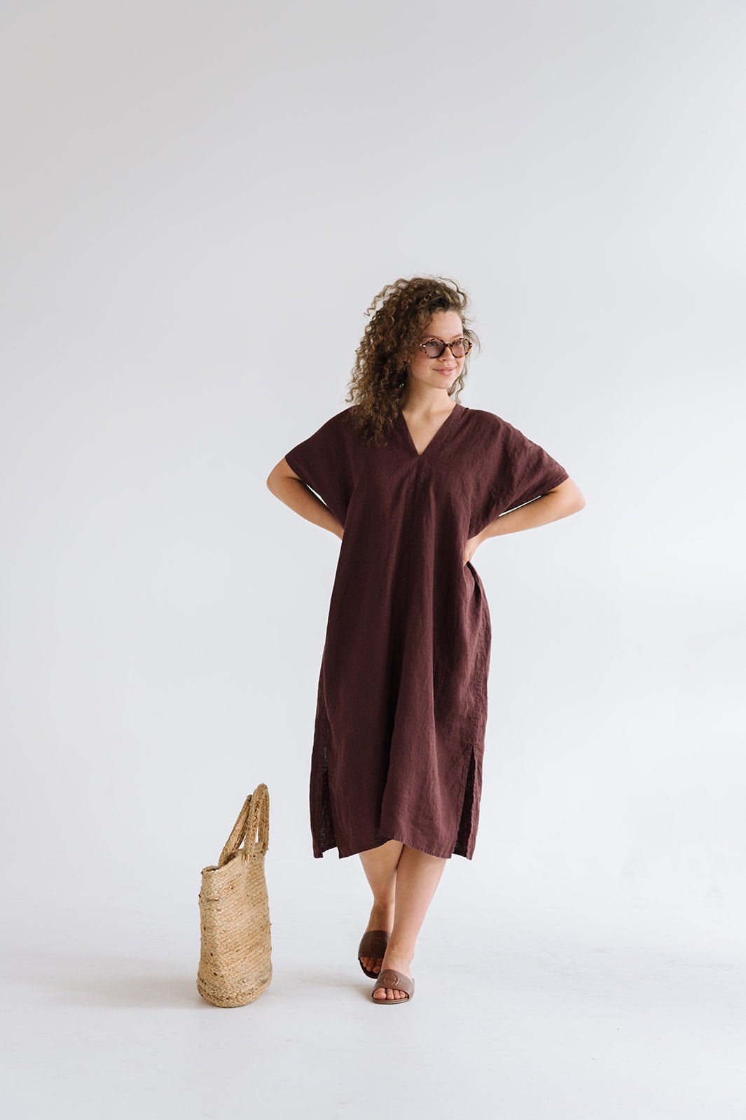 CHIARA long beach dress cream - MOO Linen Shop