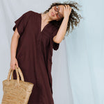 CHIARA long beach dress cream - MOO Linen Shop