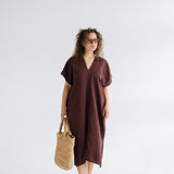 CHIARA long beach dress cream - MOO Linen Shop