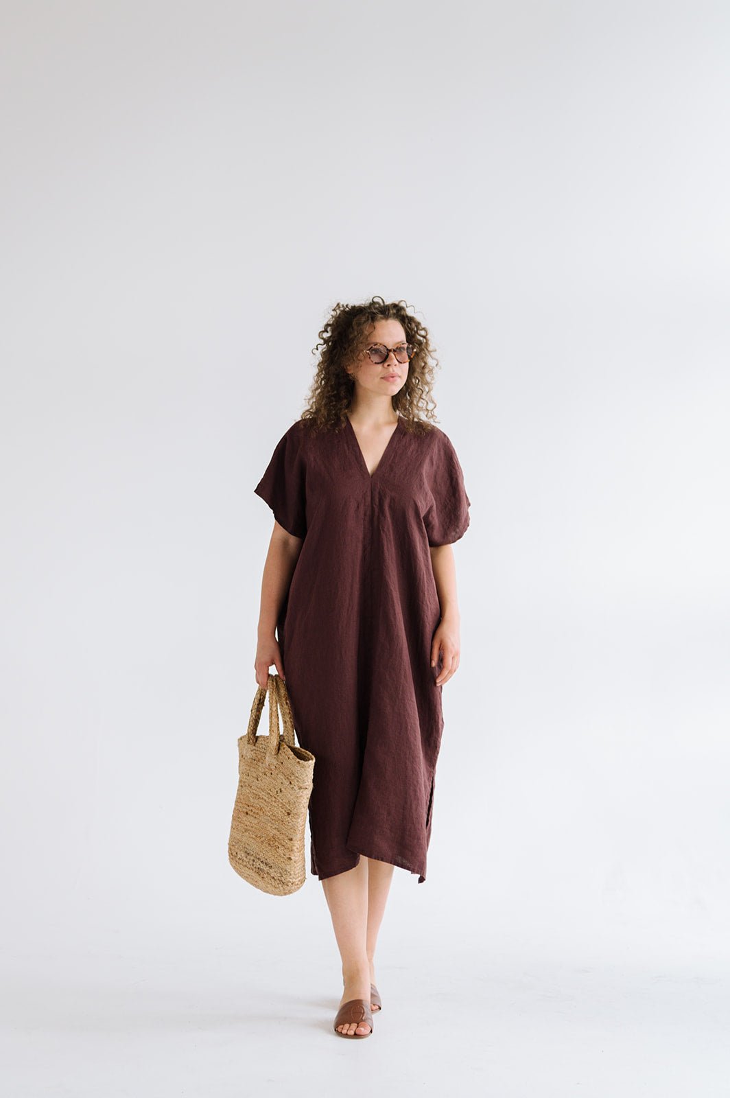 CHIARA long beach dress cream - MOO Linen Shop