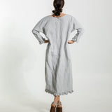 CLAIRE linen dress ebony brown - MOO Linen Shop
