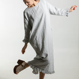 CLAIRE linen dress ebony brown - MOO Linen Shop