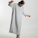CLAIRE linen dress ebony brown - MOO Linen Shop