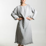 CLAIRE linen dress ebony brown - MOO Linen Shop