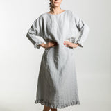 CLAIRE linen dress ebony brown - MOO Linen Shop