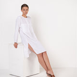 DAINA summer dress white - MOO Linen Shop