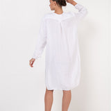 DAINA summer dress white - MOO Linen Shop