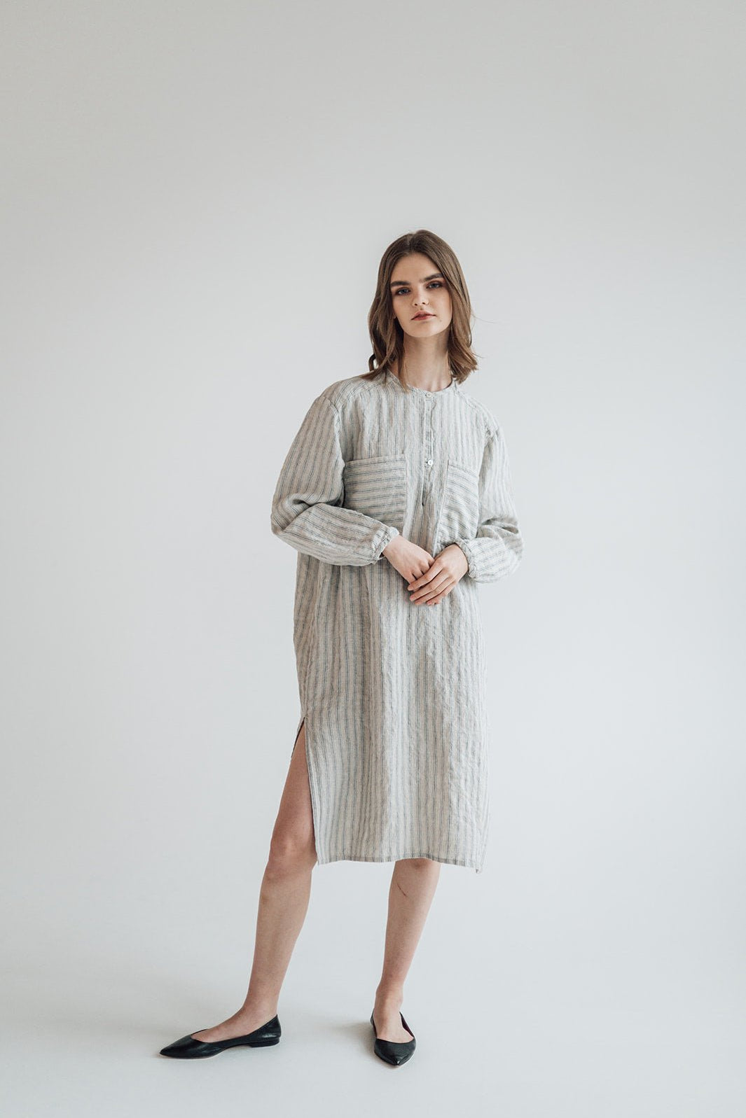 DAINA summer dress white - MOO Linen Shop