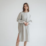 DAINA summer dress white - MOO Linen Shop