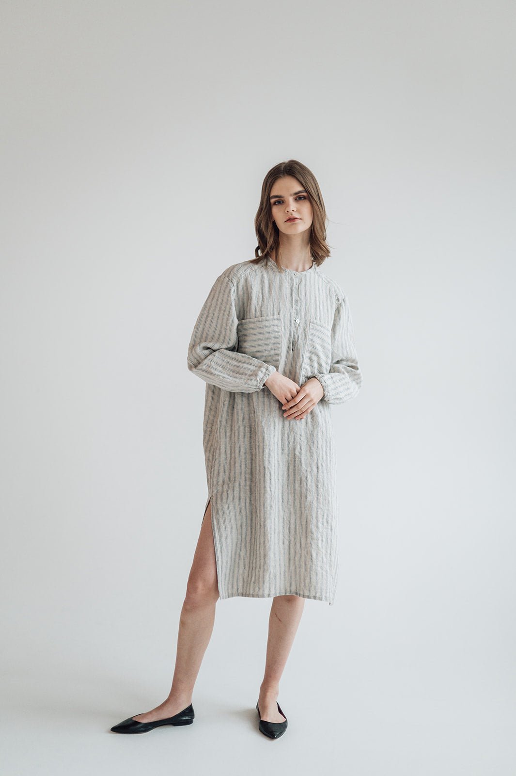 DAINA summer dress white - MOO Linen Shop