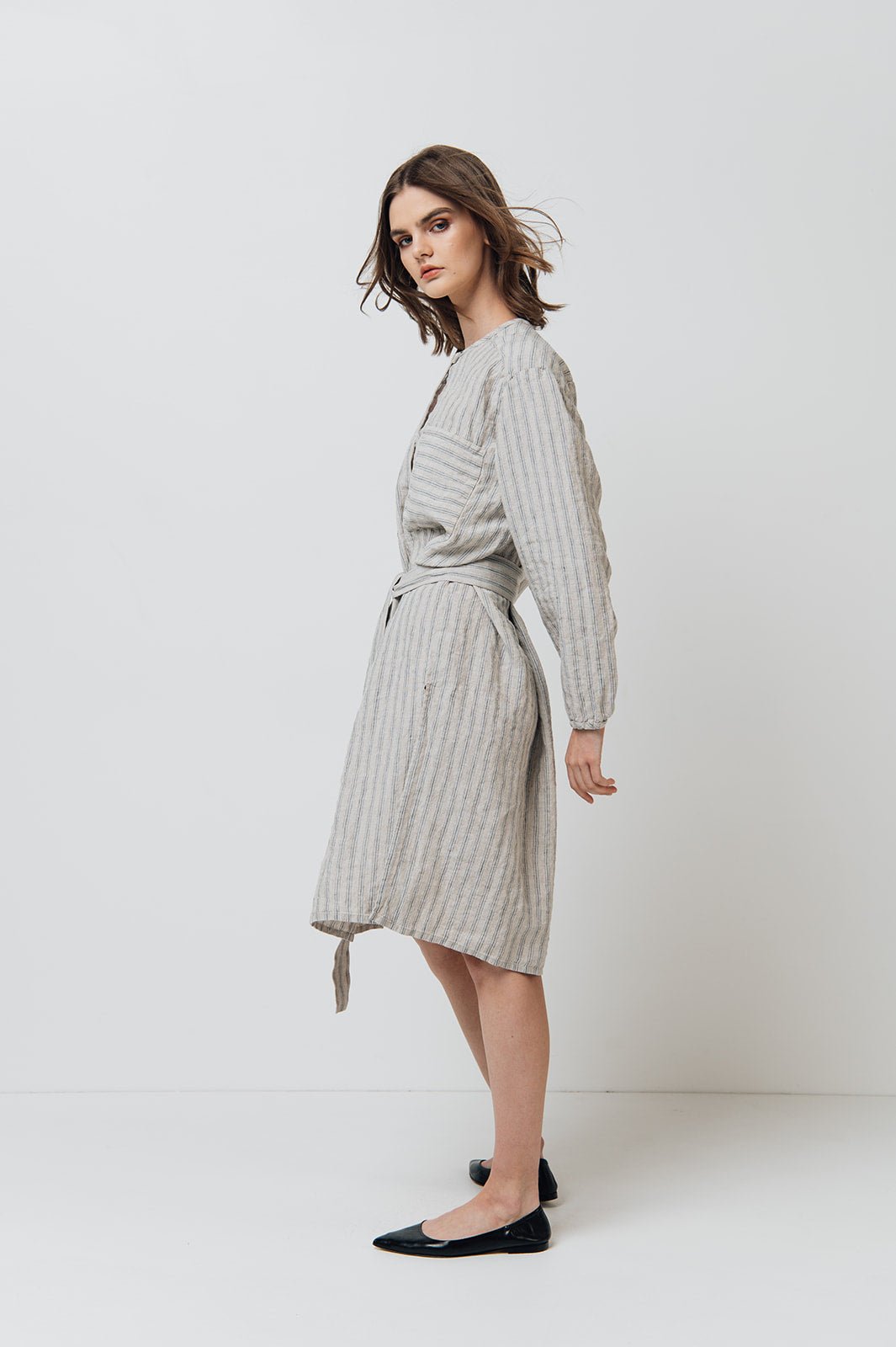 DAINA summer dress white - MOO Linen Shop