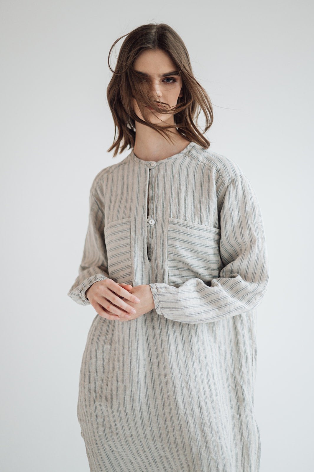 DAINA summer dress white - MOO Linen Shop