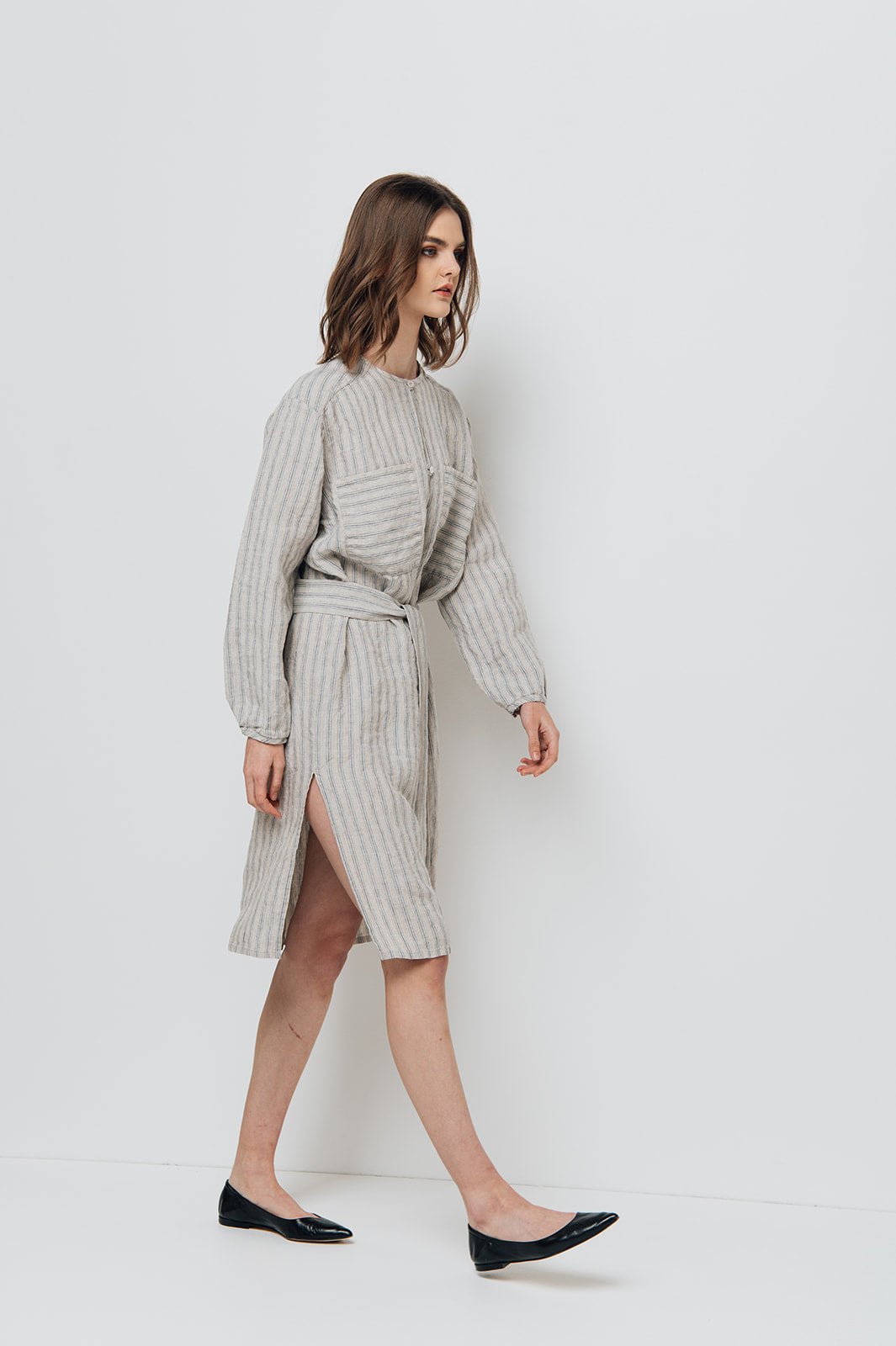 DAINA summer dress white - MOO Linen Shop