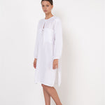 DAINA summer dress white - MOO Linen Shop