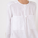 DAINA summer dress white - MOO Linen Shop