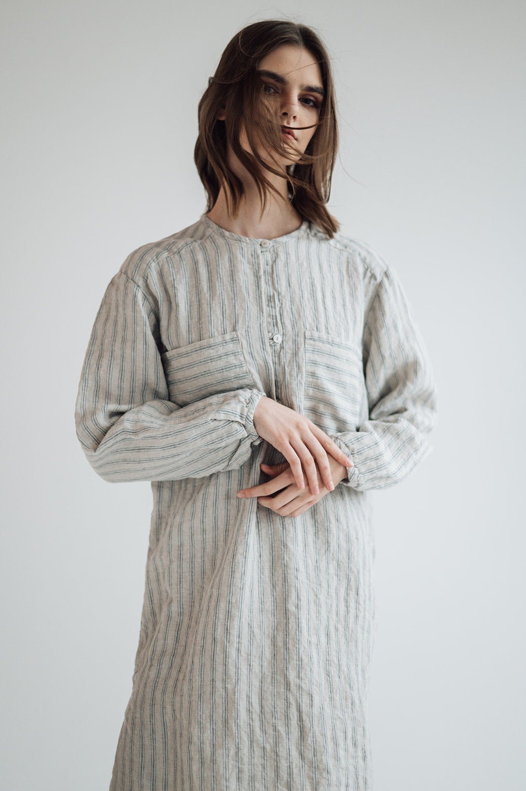 DAINA summer dress white - MOO Linen Shop