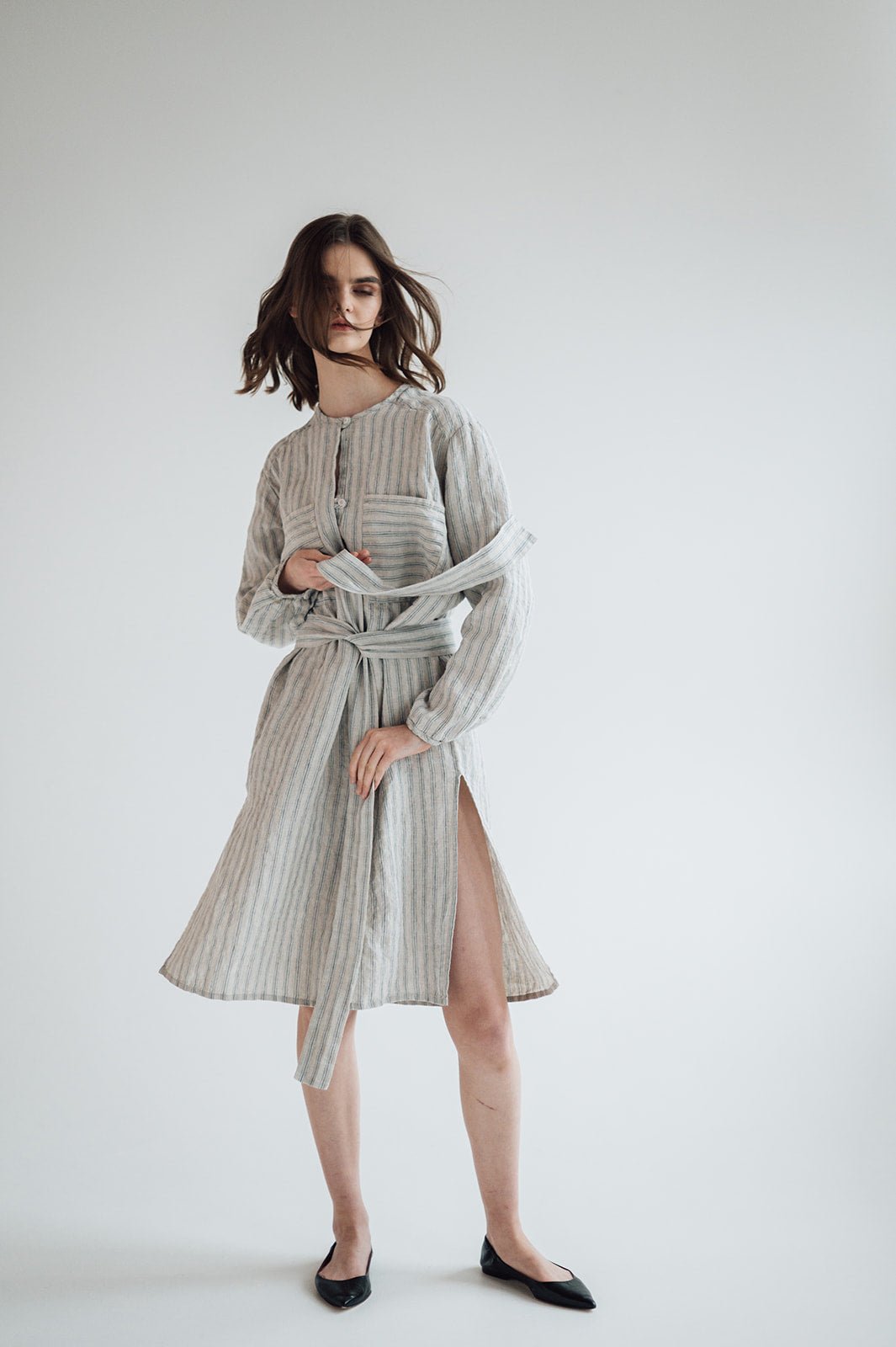 DAINA summer dress white - MOO Linen Shop