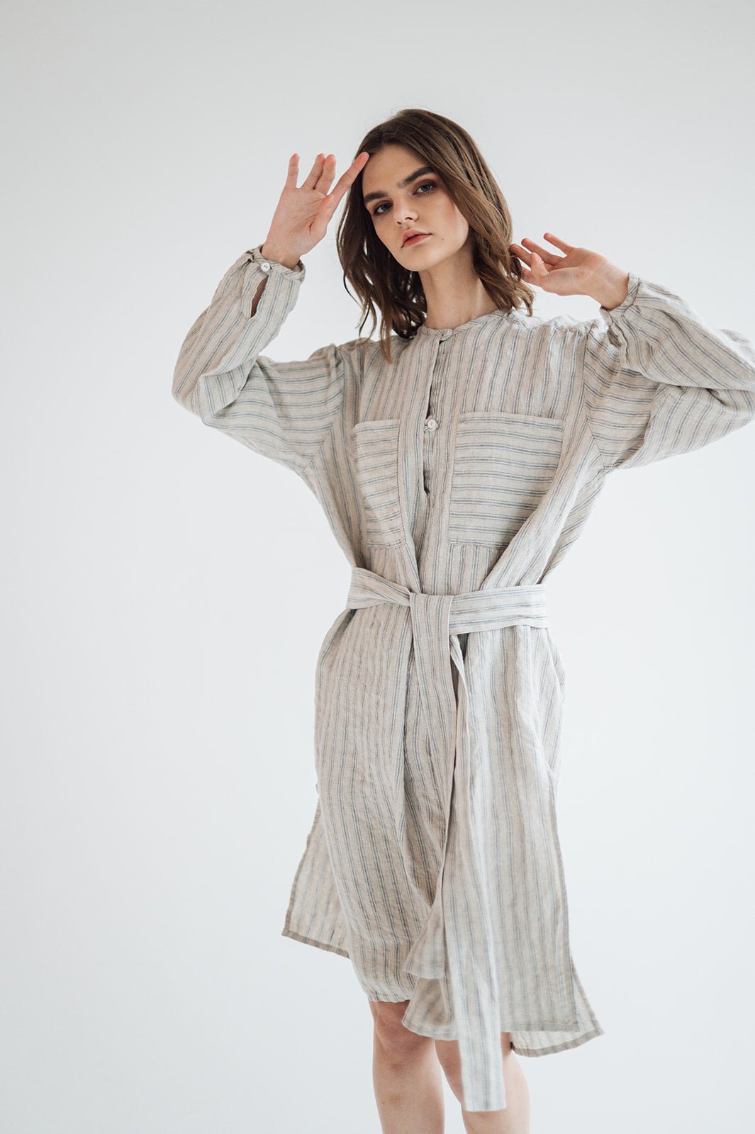 DAINA summer dress white - MOO Linen Shop