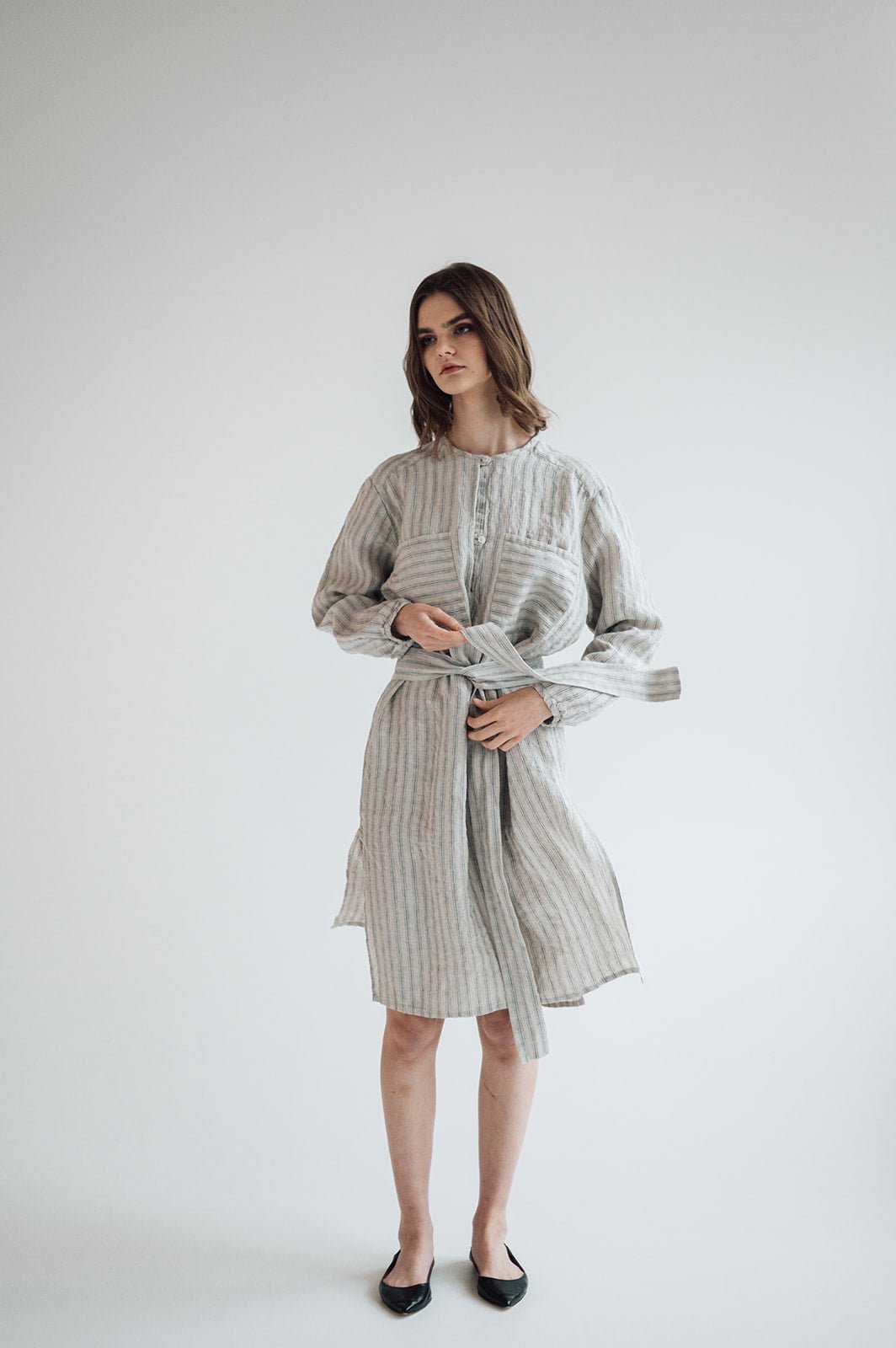 DAINA summer dress white - MOO Linen Shop