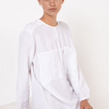 DAINA summer dress white - MOO Linen Shop