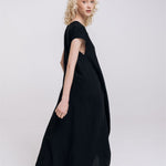 DOR maxi dress charcoal - MOO Linen Shop