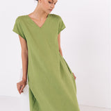 DOR maxi dress white - MOO Linen Shop