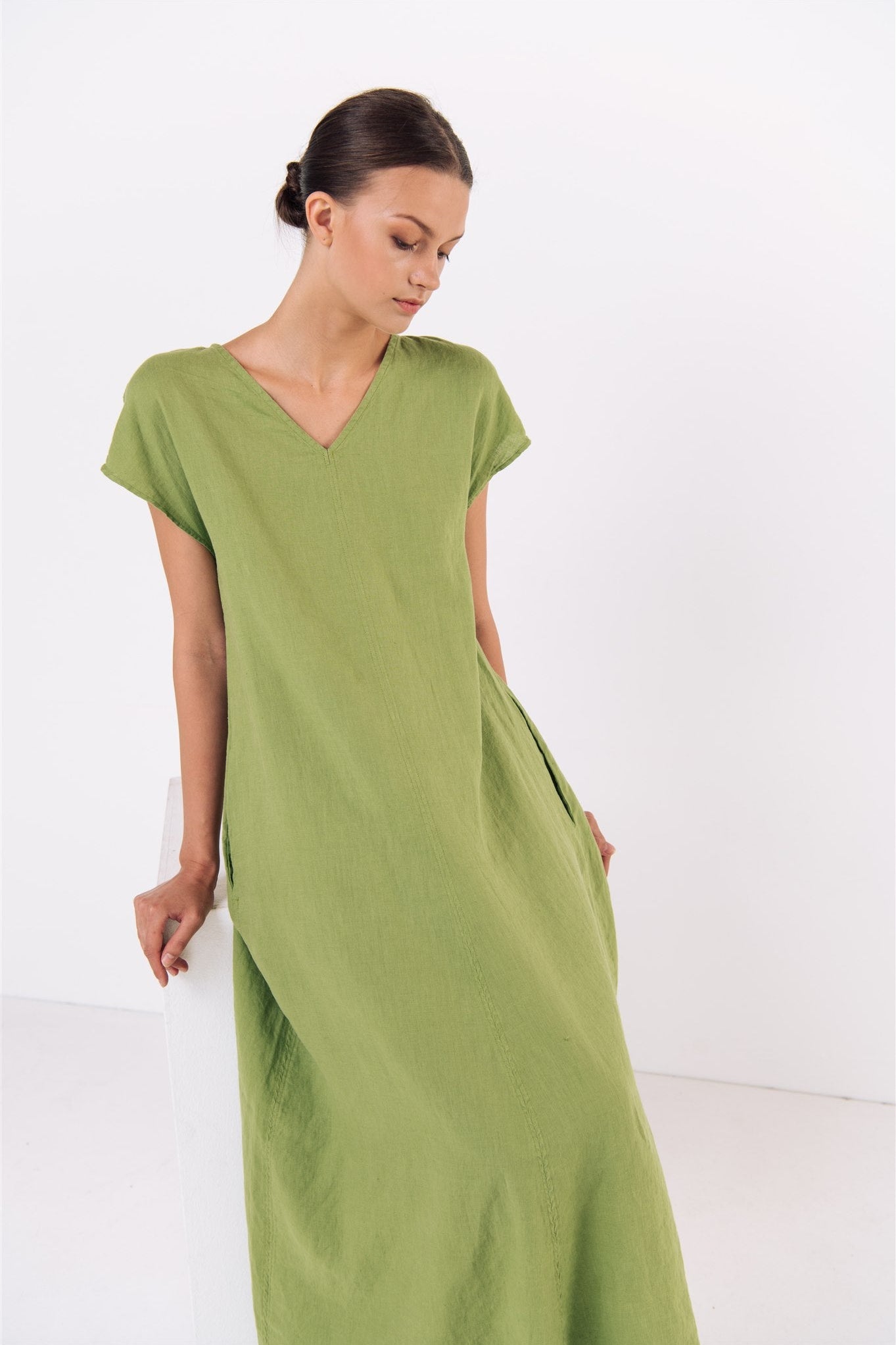 DOR maxi dress white - MOO Linen Shop