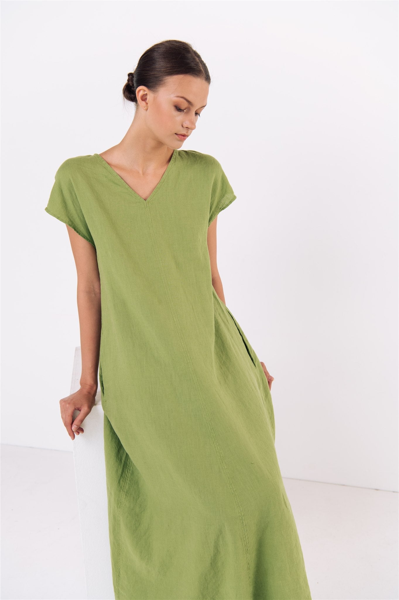 DOR maxi dress white - MOO Linen Shop