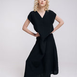 DOR maxi dress charcoal - MOO Linen Shop