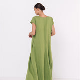 DOR maxi dress charcoal - MOO Linen Shop