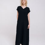 DOR maxi dress charcoal - MOO Linen Shop