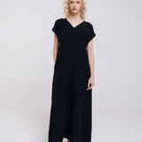 DOR maxi dress charcoal - MOO Linen Shop