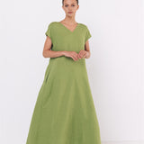 DOR maxi dress white - MOO Linen Shop