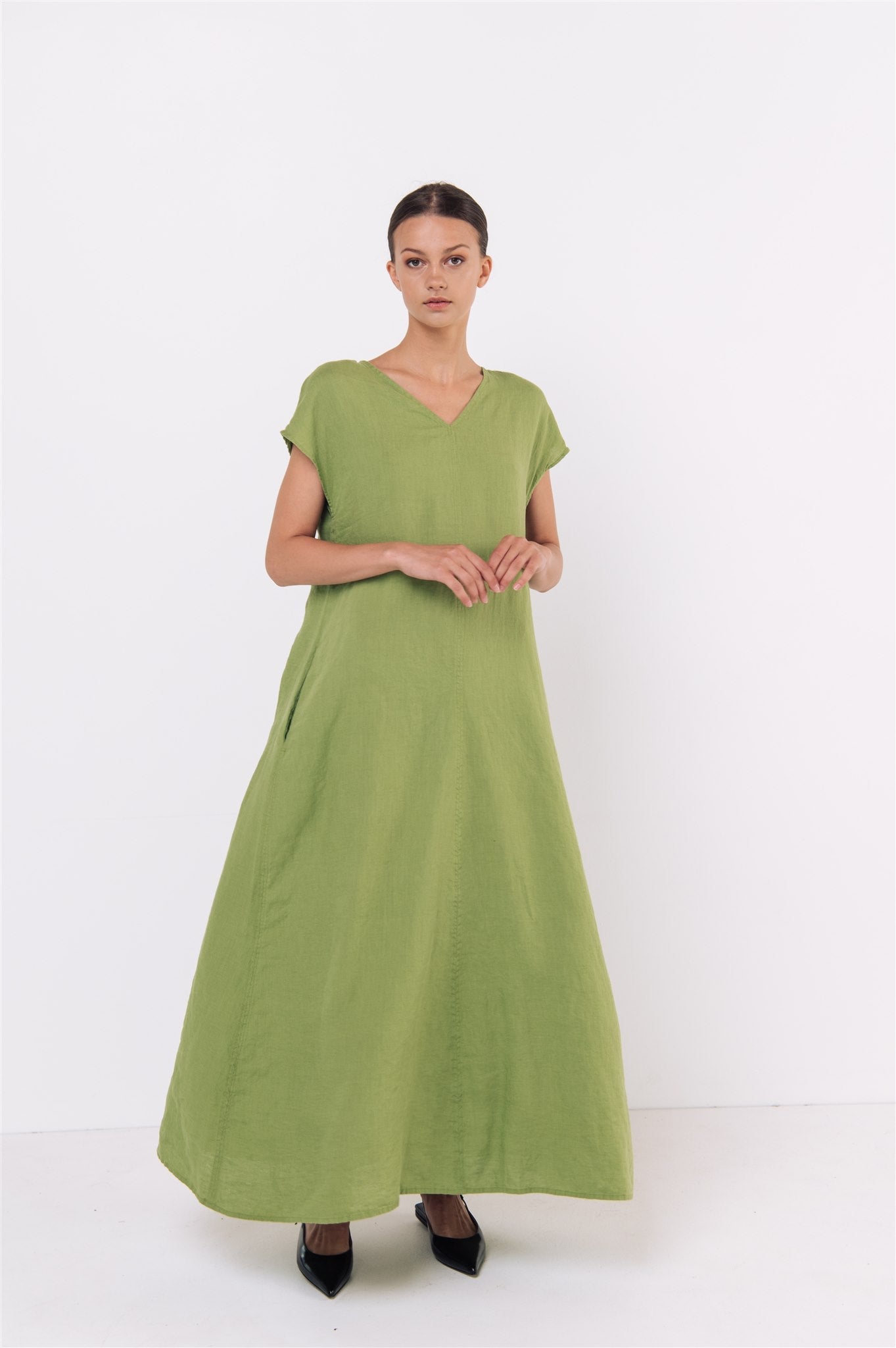 DOR maxi dress white - MOO Linen Shop