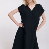 DOR maxi dress charcoal - MOO Linen Shop