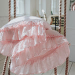 Double ruffle ruffle pillowcase SET white - MOO Linen Shop