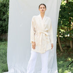 DREAM linen kimono robe cream - MOO Linen Shop