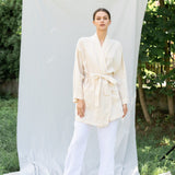 DREAM linen kimono robe cream - MOO Linen Shop