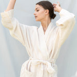 DREAM linen kimono robe cream - MOO Linen Shop