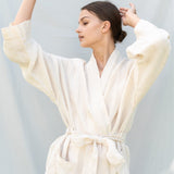 DREAM linen kimono robe cream - MOO Linen Shop