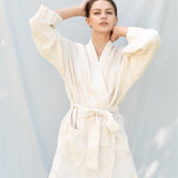 DREAM linen kimono robe cream - MOO Linen Shop