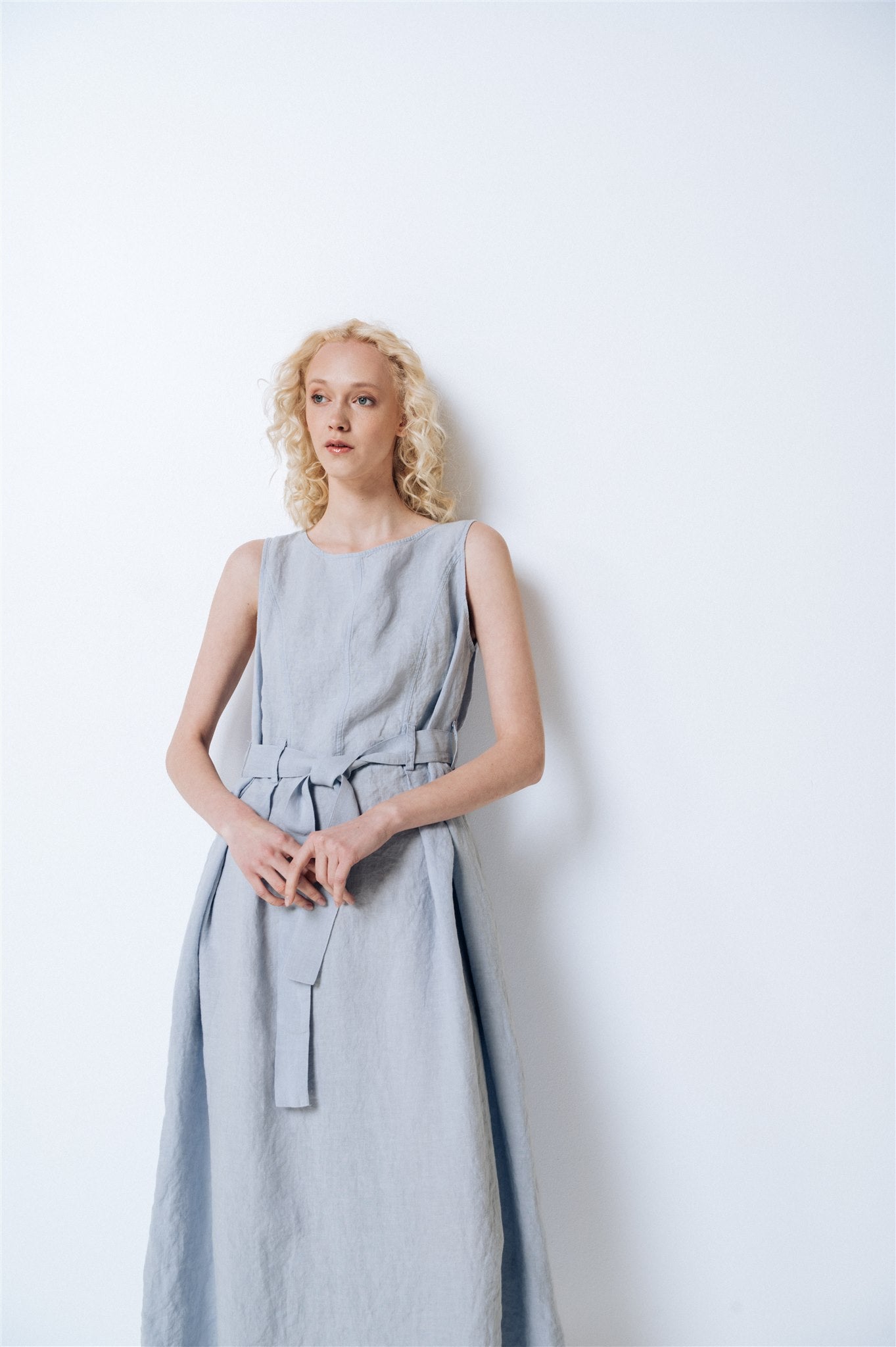 EDEN new linen dress black - MOO Linen Shop