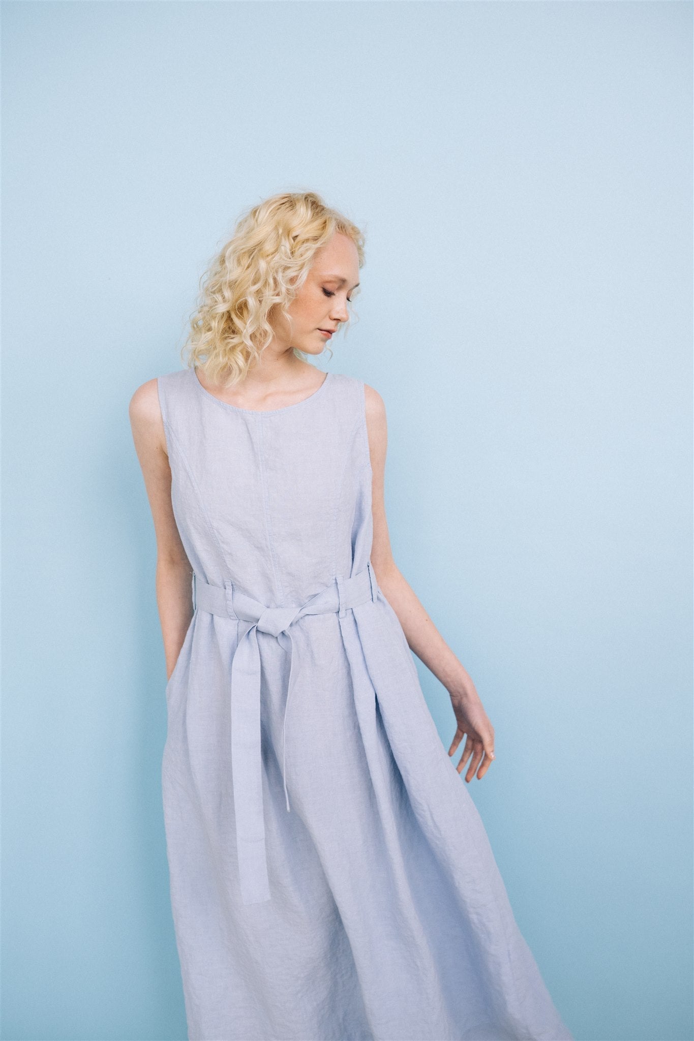 EDEN new linen dress black - MOO Linen Shop