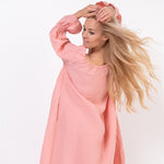 ESTELLA off the shoulder dress white - MOO Linen Shop