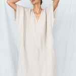 EVA kaftan dress cream - MOO Linen Shop