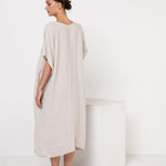 EVA kaftan dress cream - MOO Linen Shop